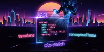 File .ctx neon illuminati su sfondo cyberpunk con coding agent AI