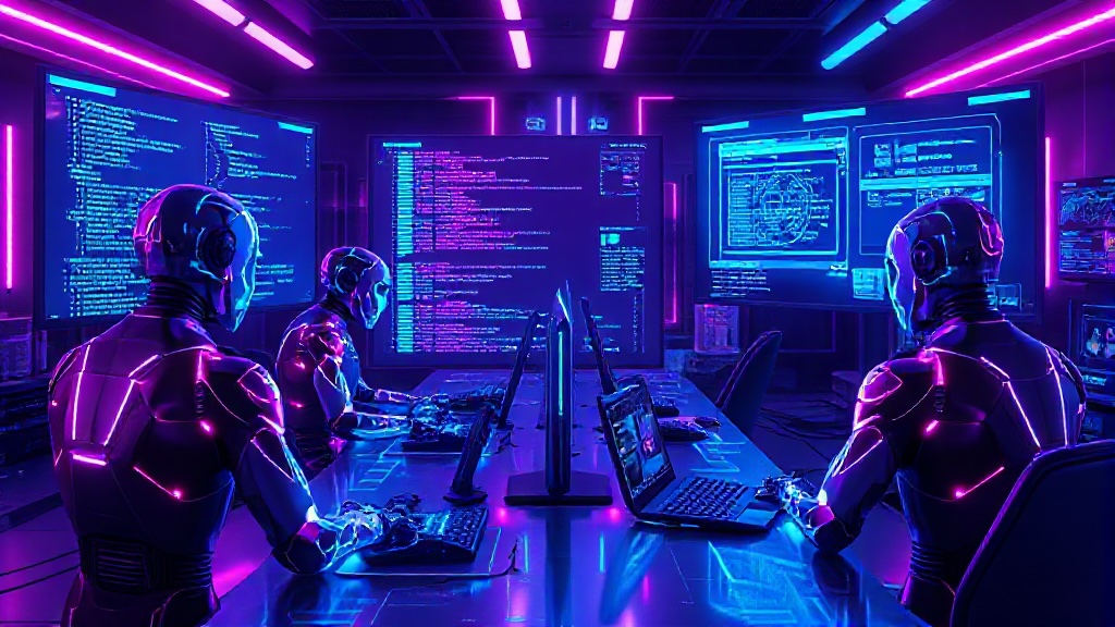 Rappresentazione visiva di agenti AI che lavorano in parallelo per lo sviluppo software