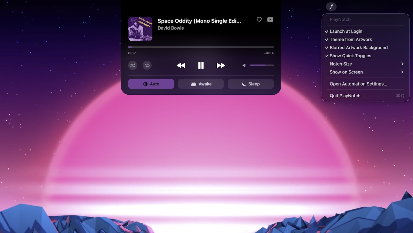 PlayNotch - controller musicale nel notch del MacBook