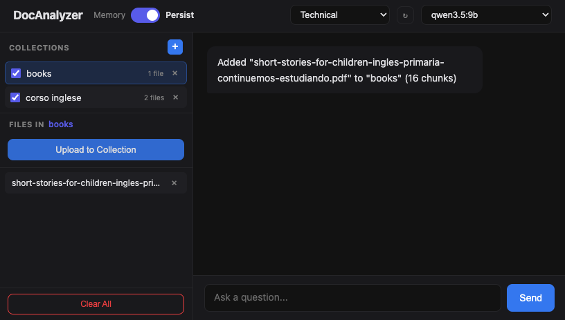 Screenshot della nuova interfaccia di Doc Analyzer